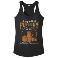 A Day Without Pottery Is Like Just Kidding, I Have No Idea. Ladies PosiCharge Competitor Racerback Tank