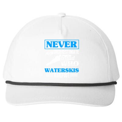 A Dad Who Waterskis Barefoot Water Skiing Wakeboarding Gift Snapback Five-Panel Rope Hat