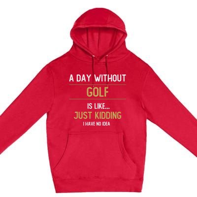 A Day Without Golf Is Like Funny Golf Lovers Gift Premium Pullover Hoodie