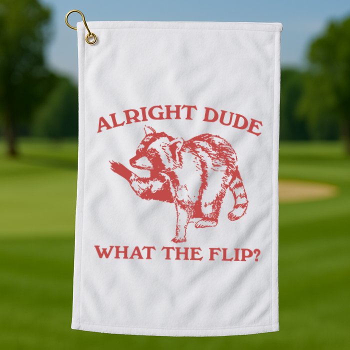 Alright Dude What The Flip Golf Towel