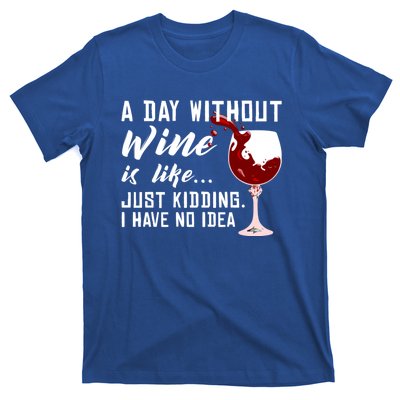 A Day Without Wine Is Like Funny Alcoholic Beverage Lover Gift T-Shirt