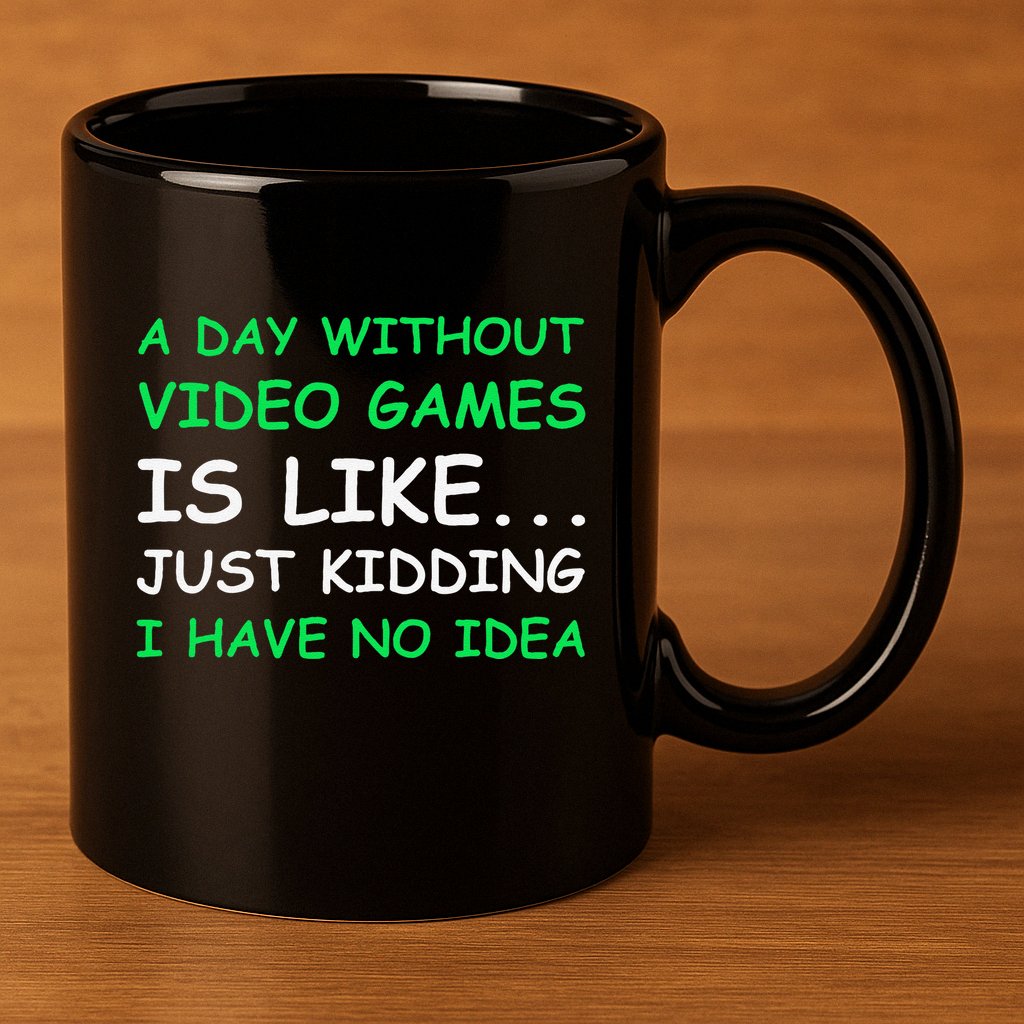 A Day Without Video Games Funny Video Gamer Gift 11oz C Handle Ceramic Mug