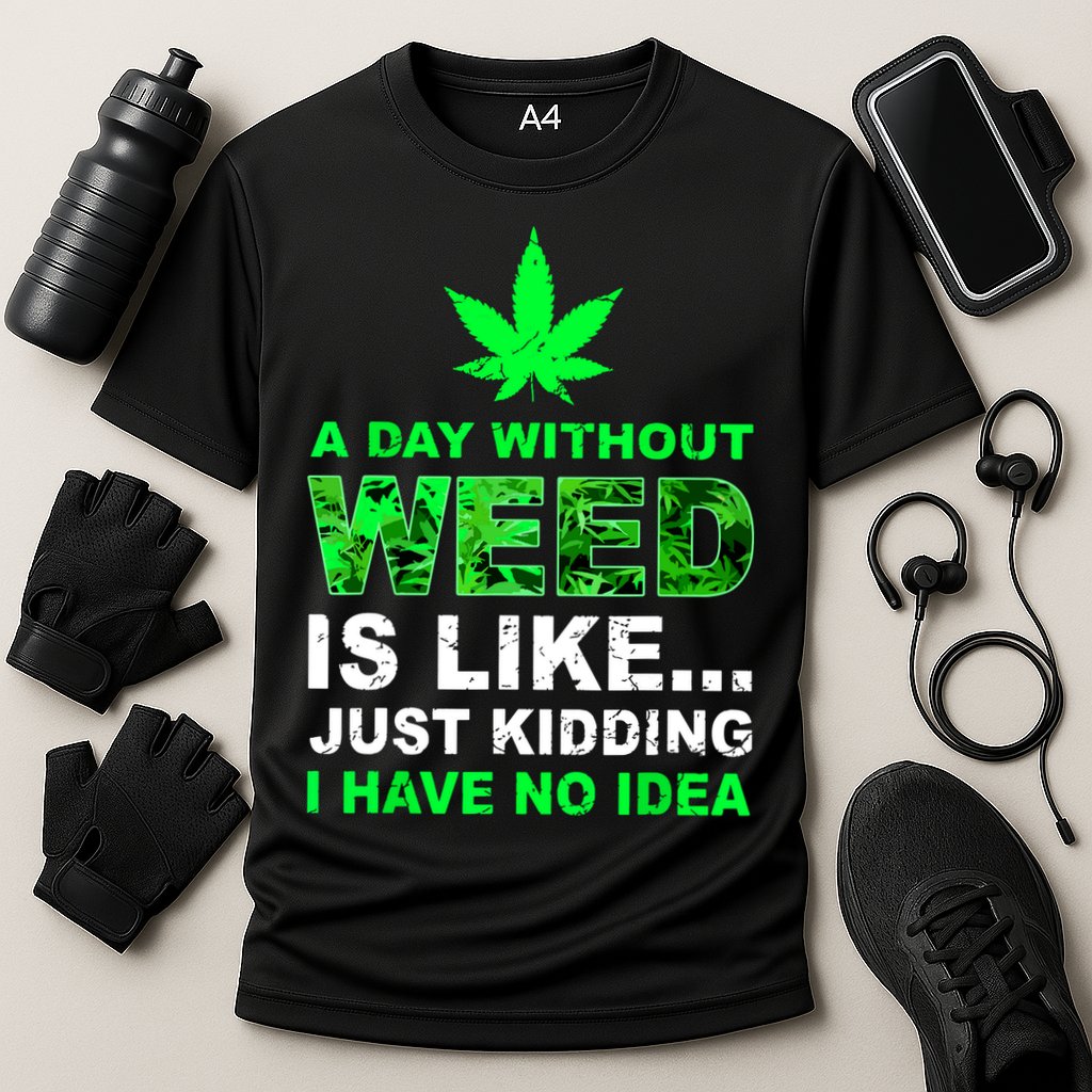 A Day Without Weed Funny Marijuana Cannabis Weed Pot 420 Performance Shirt