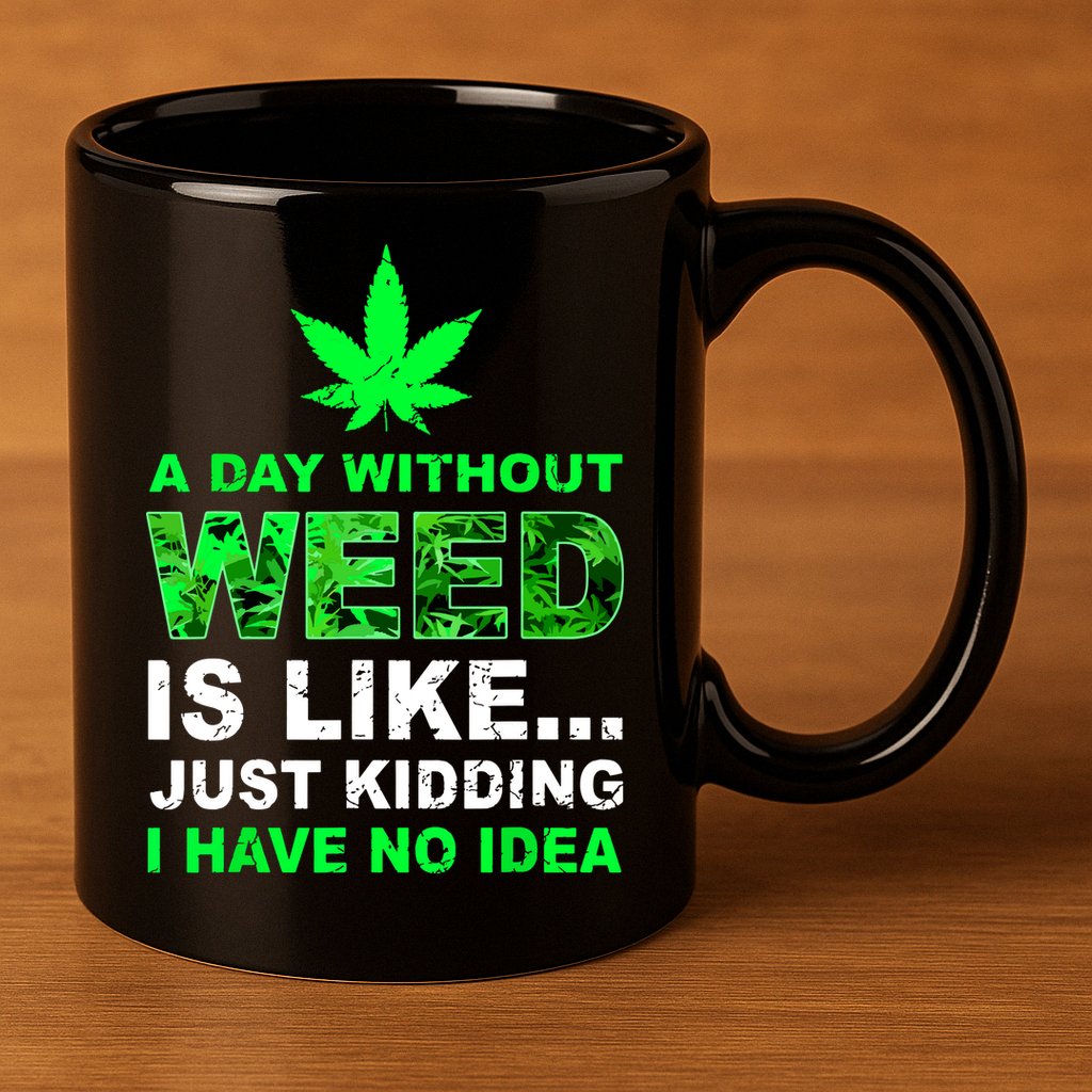 A Day Without Weed Funny Marijuana Cannabis Weed Pot 420 11oz C Handle Ceramic Mug