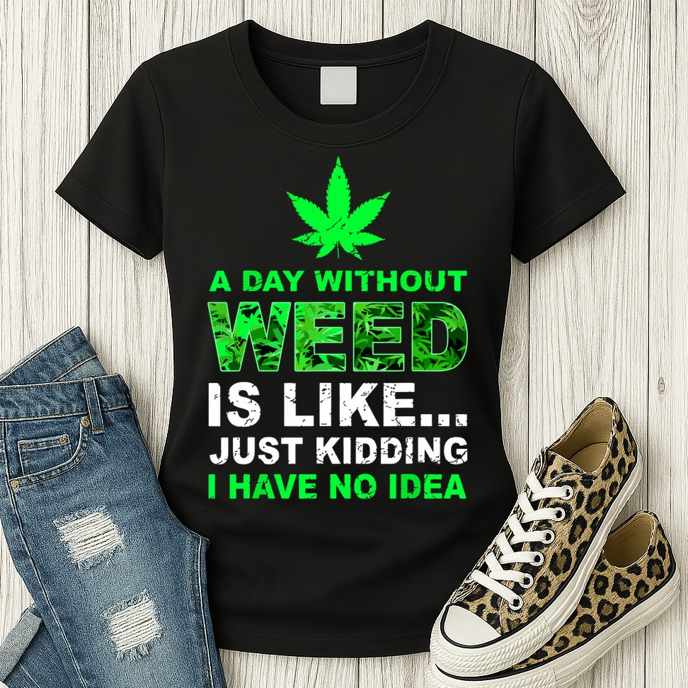 A Day Without Weed Funny Marijuana Cannabis Weed Pot 420 Womens T-Shirt