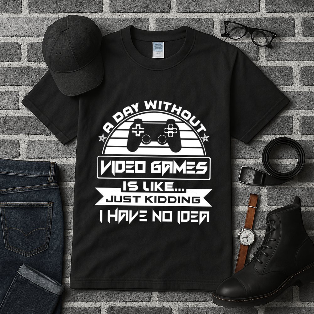 A Day Without Video Games Is Like Just Kidding I Have No Idea Tall T-Shirt