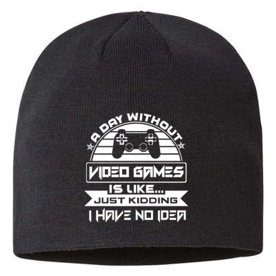 A Day Without Video Games Is Like Just Kidding I Have No Idea Sustainable Beanie