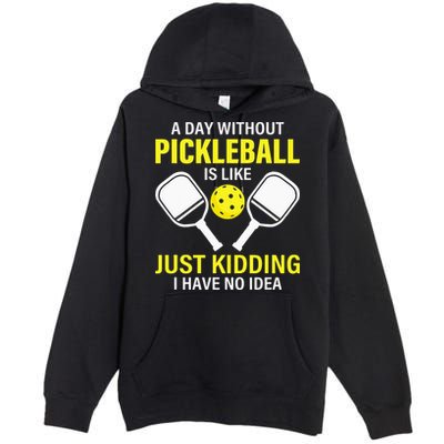 A Day Without Pickleball is Like Pickleball Dink Player Premium Pullover Hoodie
