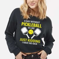 A Day Without Pickleball is Like Pickleball Dink Player Cropped Pullover Crew