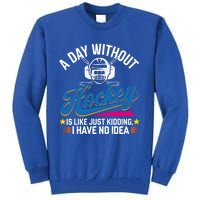 A Day Without Hockey Funny Vintage Ice Hockey Gift Tall Sweatshirt