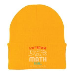 A Day Without Math Is Like Math Student Math Teacher Gift Knit Cap Winter Beanie