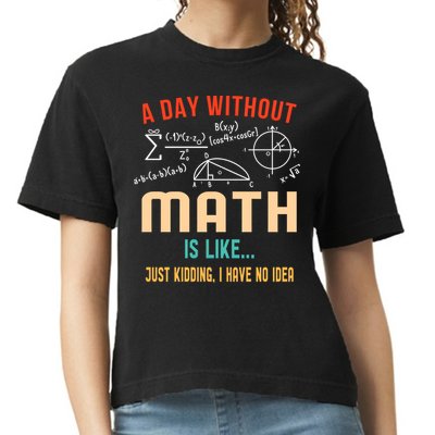 A Day Without Math Is Like Math Student Math Teacher Gift Comfort Colors Boxy T-Shirt