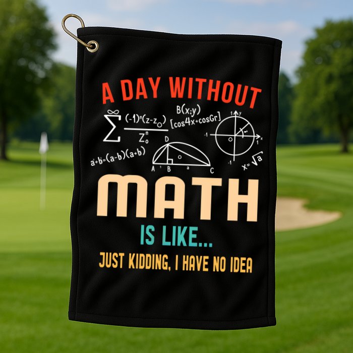 A Day Without Math Is Like Math Student Math Teacher Gift Golf Towel