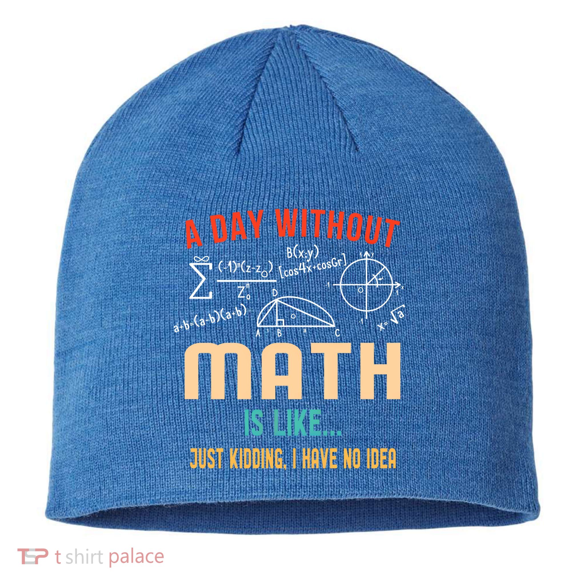 A Day Without Math Is Like Math Student Math Teacher Gift Sustainable Beanie
