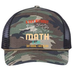 A Day Without Math Is Like Math Student Math Teacher Gift Retro Rope Trucker Hat Cap