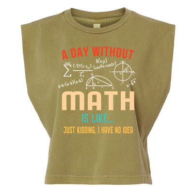 A Day Without Math Is Like Math Student Math Teacher Gift Garment-Dyed Women's Muscle Tee