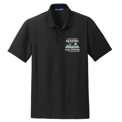 A Day Without Reading Is Like Book Lover Gift & Reading Dry Zone Grid Polo