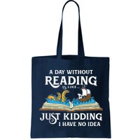 A Day Without Reading Is Like Book Lover Gift & Reading Bag