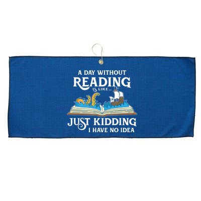 A Day Without Reading Is Like Book Lover Gift & Reading Large Microfiber Waffle Golf Towel