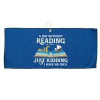 A Day Without Reading Is Like Book Lover Gift & Reading Large Microfiber Waffle Golf Towel