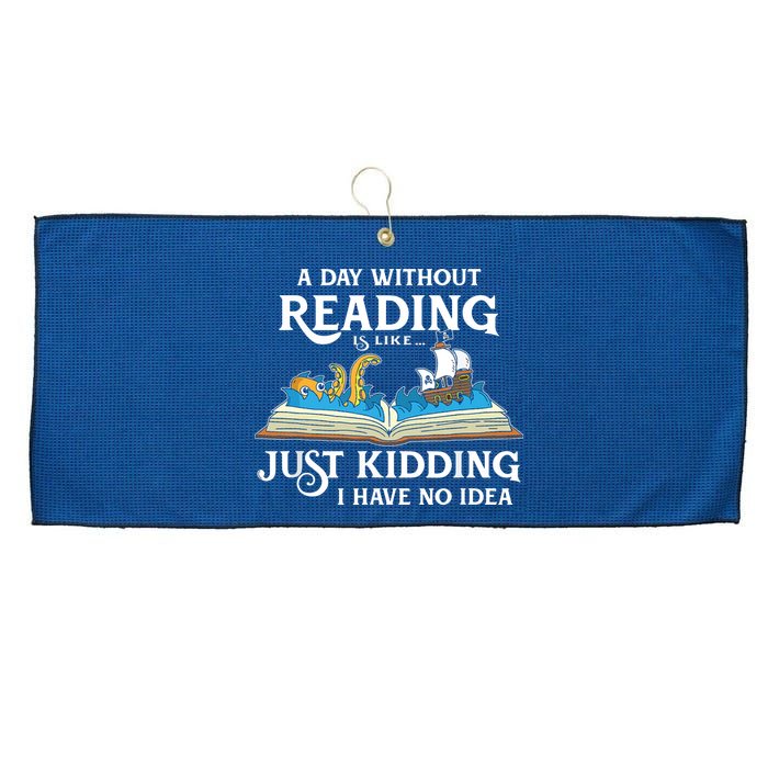 A Day Without Reading Is Like Book Lover Gift & Reading Large Microfiber Waffle Golf Towel