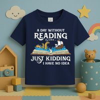 A Day Without Reading Is Like Book Lover Gift & Reading Toddler T-Shirt
