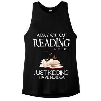 A Day Without Reading Is Like, Book Lover Gift & Reading Ladies PosiCharge Tri-Blend Wicking Tank