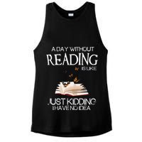 A Day Without Reading Is Like, Book Lover Gift & Reading Ladies PosiCharge Tri-Blend Wicking Tank