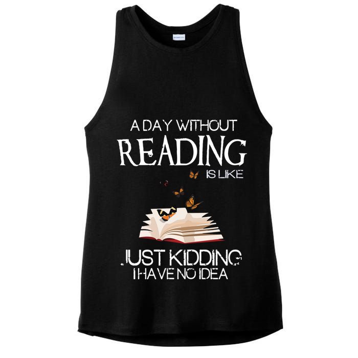 A Day Without Reading Is Like, Book Lover Gift & Reading Ladies PosiCharge Tri-Blend Wicking Tank