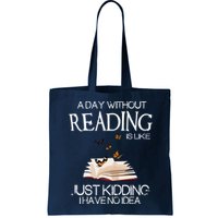 A Day Without Reading Is Like, Book Lover Gift & Reading Bag