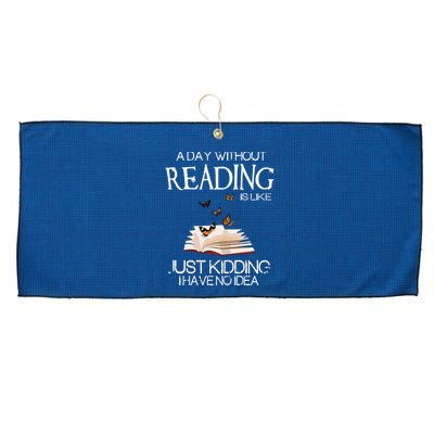 A Day Without Reading Is Like, Book Lover Gift & Reading Large Microfiber Waffle Golf Towel