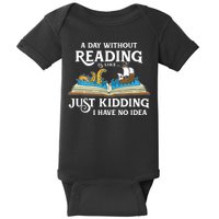 A Day Without Reading Is Like Just Kidding I Have No Idea Baby Bodysuit