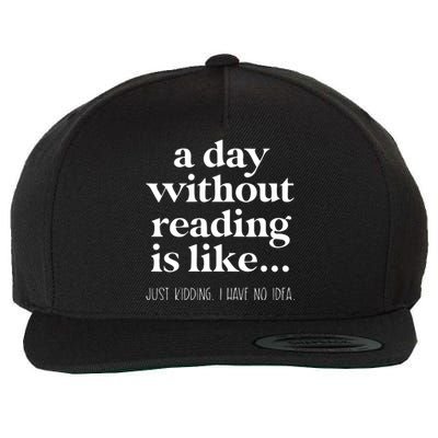 A Day Without Reading Wool Snapback Cap