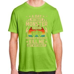 A Day Without Monster Trucks Adult ChromaSoft Performance T-Shirt