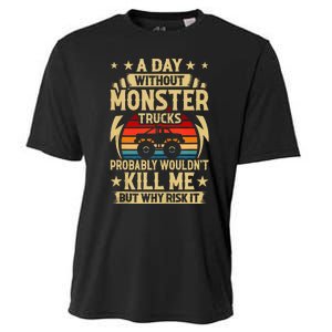 A Day Without Monster Trucks Cooling Performance Crew T-Shirt