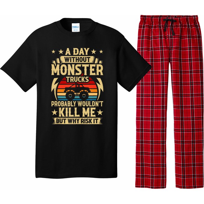 A Day Without Monster Trucks Pajama Set