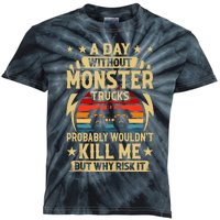 A Day Without Monster Trucks Kids Tie-Dye T-Shirt