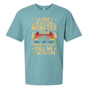 A Day Without Monster Trucks Sueded Cloud Jersey T-Shirt