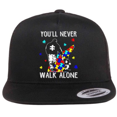 Autism Dad You Will Never Walk-Alone Support Autism Son Flatbill Hat