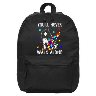 Autism Dad You Will Never Walk-Alone Support Autism Son 16 in Basic Backpack