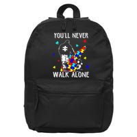 Autism Dad You Will Never Walk-Alone Support Autism Son 16 in Basic Backpack