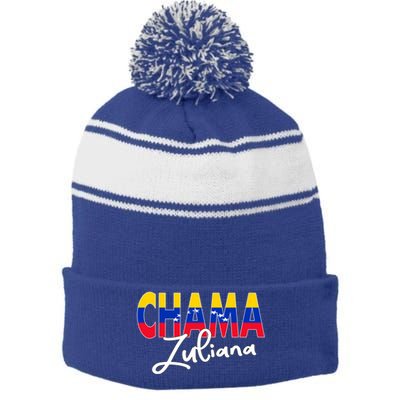 Artistic Design Zulia Chama Zuliana Flannel Venezuela Gift Stripe Pom Pom Beanie