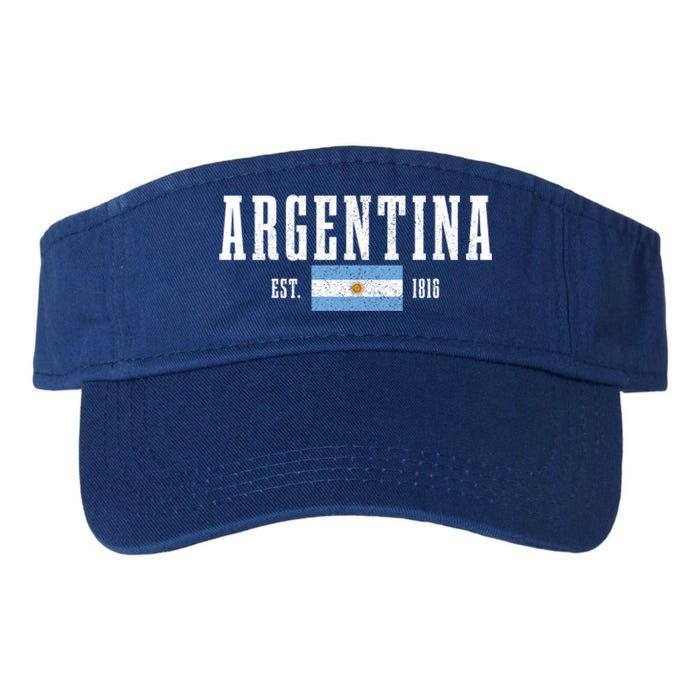 Argentina Est 1816 Argentinian Flag Pride Vintage Argentina Gift Valucap Bio-Washed Visor