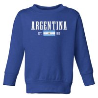 Argentina Est 1816 Argentinian Flag Pride Vintage Argentina Gift Toddler Sweatshirt