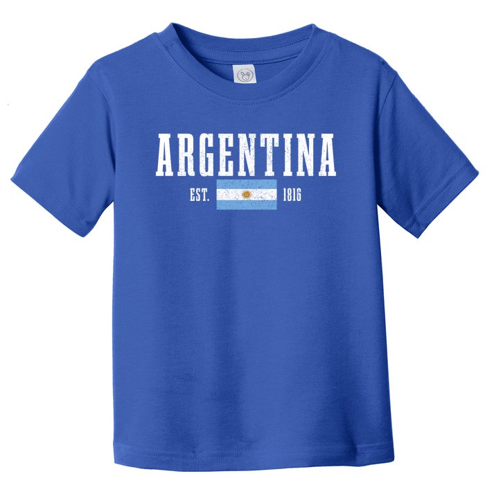 Argentina Est 1816 Argentinian Flag Pride Vintage Argentina Gift Toddler T-Shirt