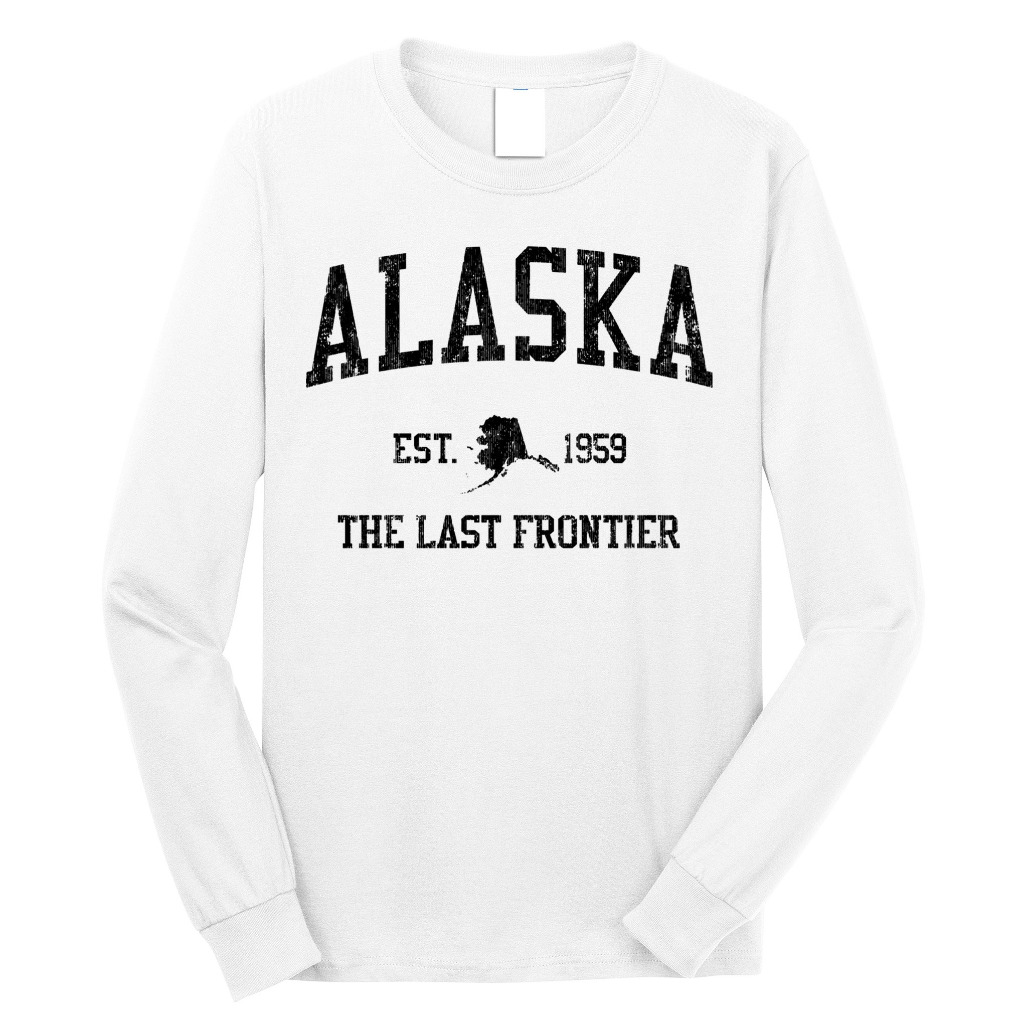 Alaska Est 1959 The Last Frontier Vintage Sports Design Long Sleeve Shirt