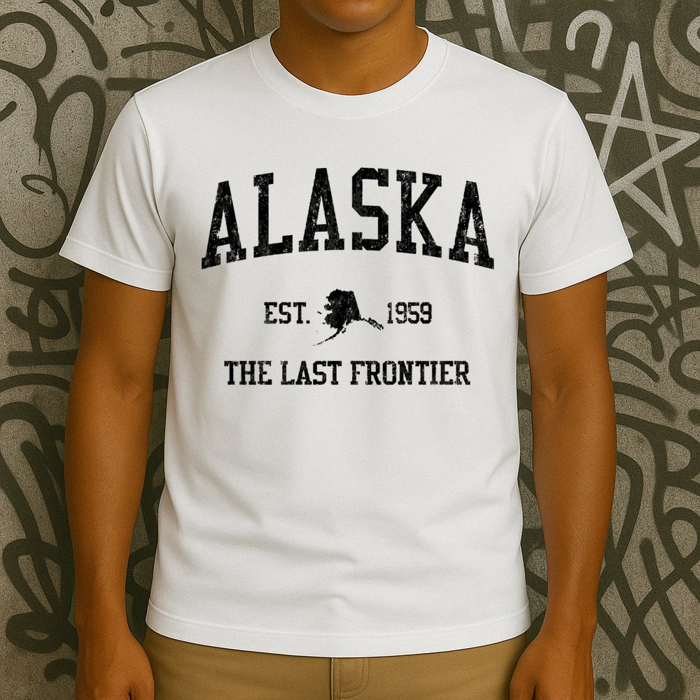 Alaska Est 1959 The Last Frontier Vintage Sports Design T-Shirt