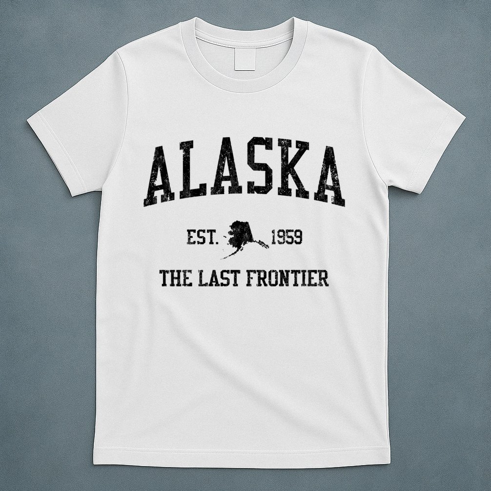Alaska Est 1959 The Last Frontier Vintage Sports Design T-Shirt