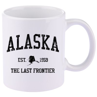 Alaska Est 1959 The Last Frontier Vintage Sports Design 11oz C Handle Ceramic Mug