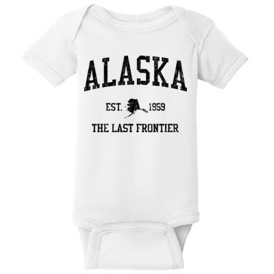 Alaska Est 1959 The Last Frontier Vintage Sports Design Baby Bodysuit